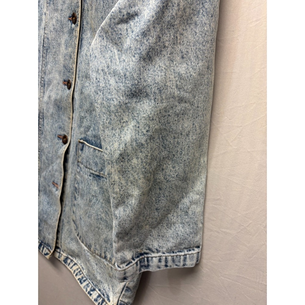 Lee‎ Chore Coat Jacket Mens Blue Denim Cotton Corduroy Collar Pocket Vintage - Picture 11 of 16
